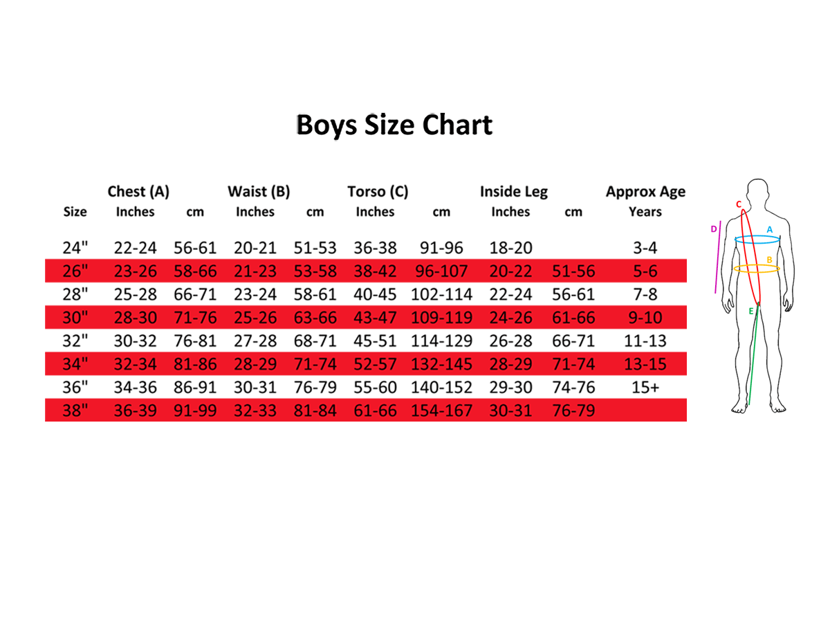 Big Boy Jeans Size Chart